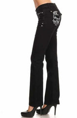FINAL SALE - Gorgeous Skull™ Black Jean (5521) - TaraLey